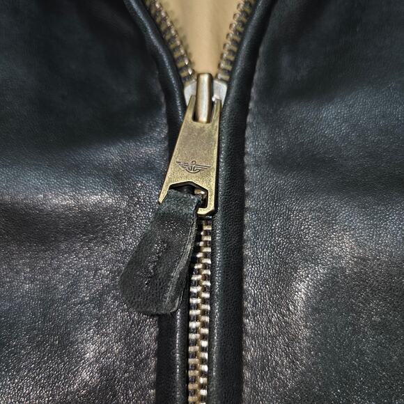 Dockers Soft Leather Men's Black Leather Jacket 2XLT PTP 28 L 31 - Picture 6 of 13